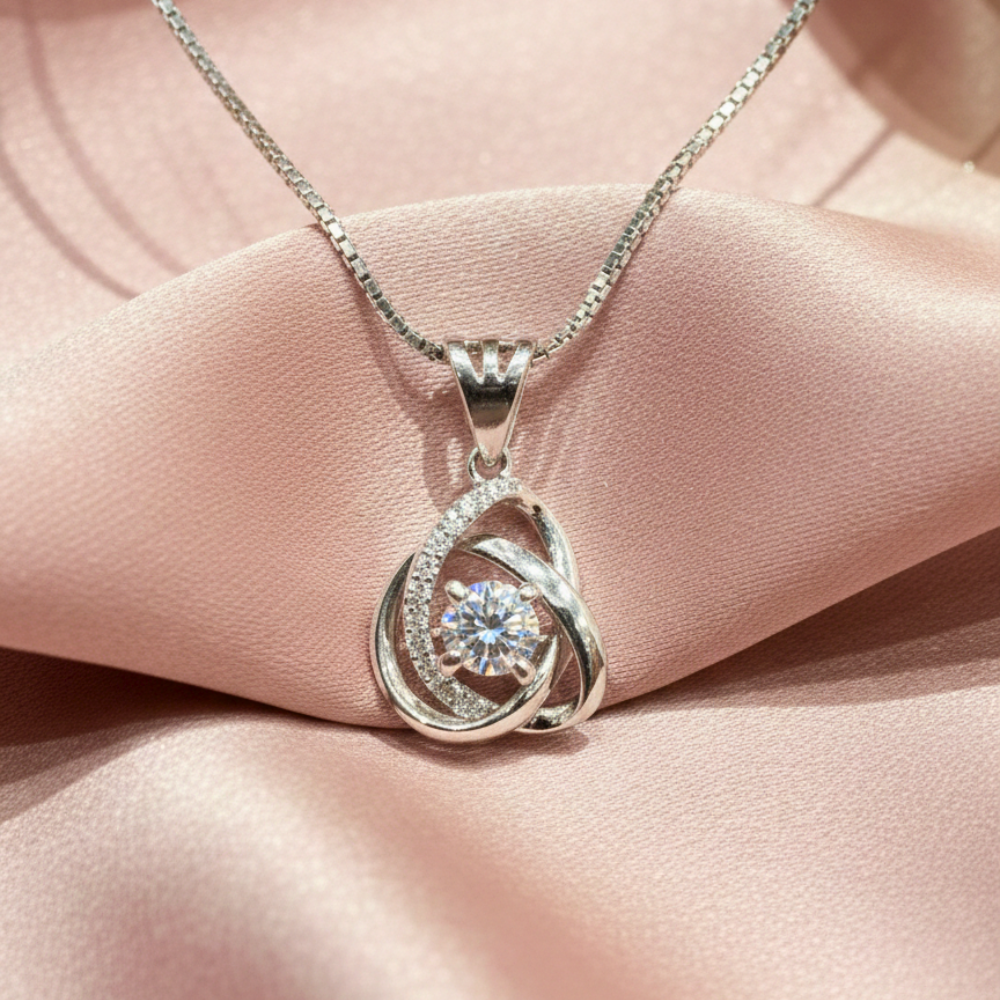 Rosé Orbit Sparkle Necklace