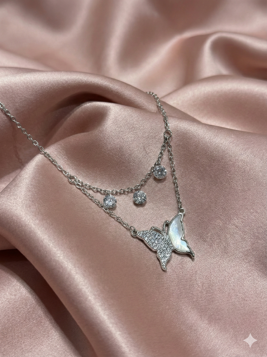 Celestia Dual-Butterfly Layered Necklace