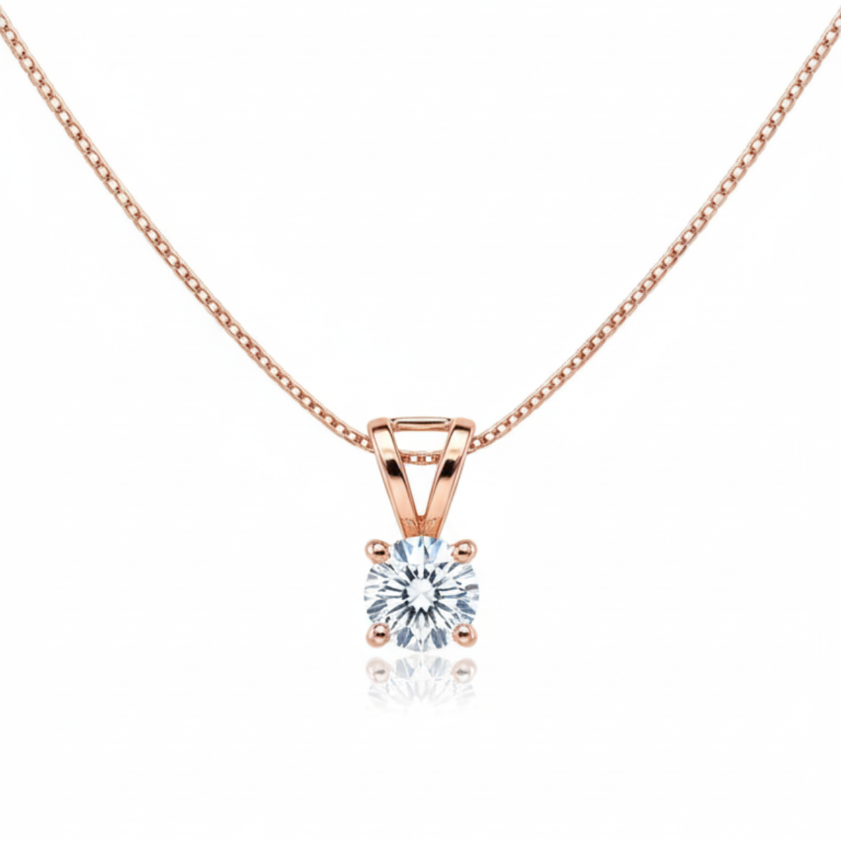 Premium Soliatre Zircon Studded Pendant With Chain