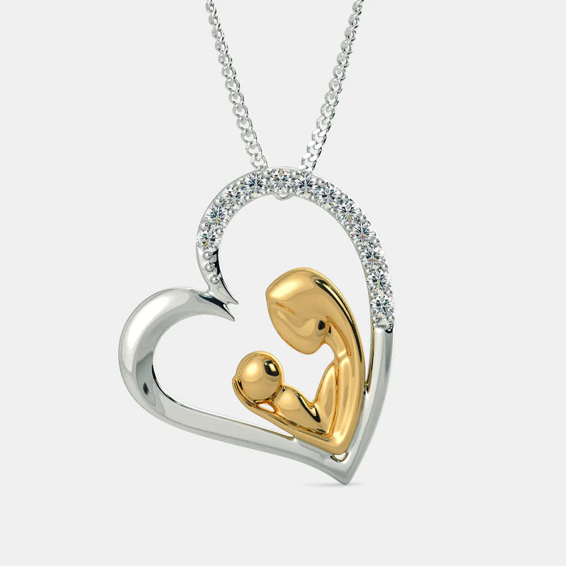 Mom & Baby 925 Sterling Silver Necklace