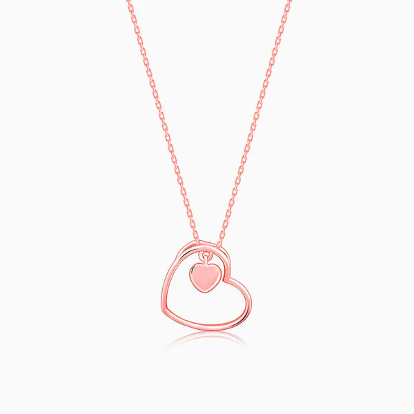 Eternal Affection Heart Necklace In Rose Gold