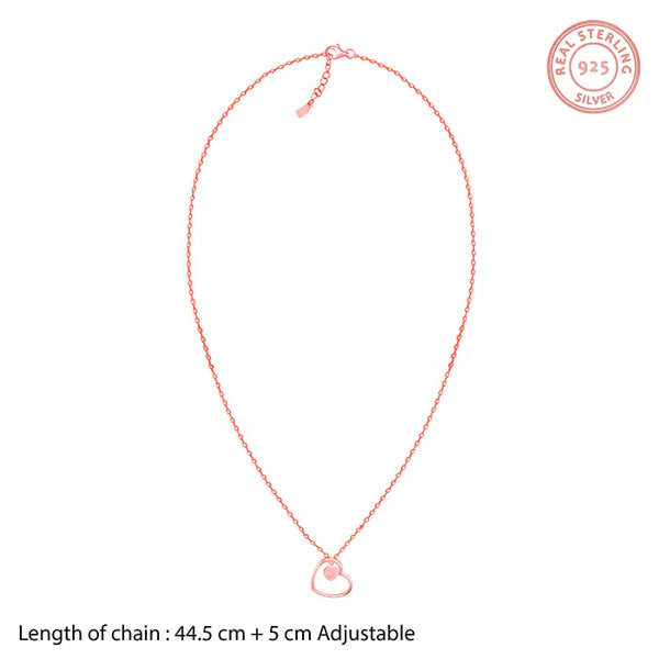 Eternal Affection Heart Necklace In Rose Gold