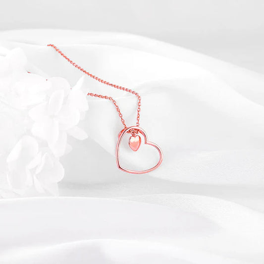 Eternal Affection Heart Necklace In Rose Gold