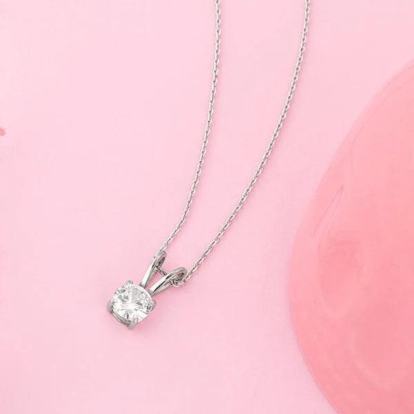 Premium Soliatre Zircon Studded Pendant With Chain