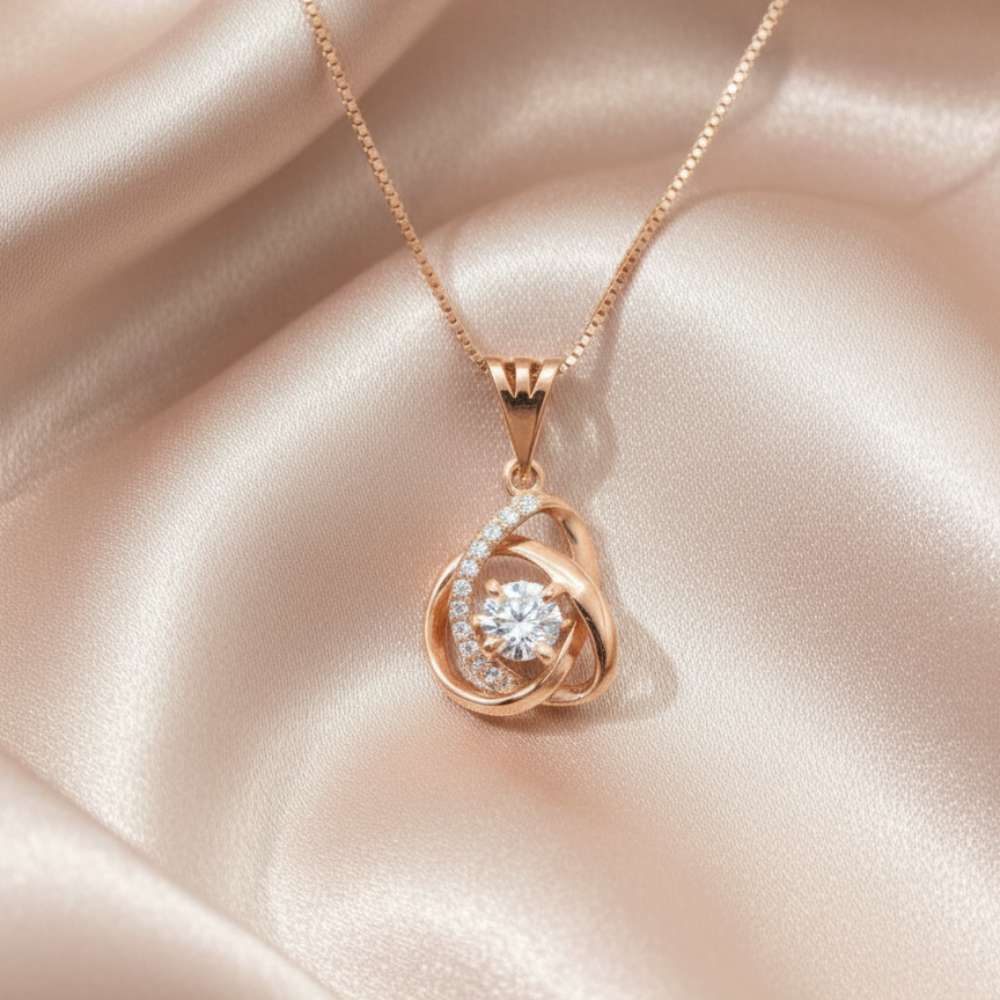Rosé Orbit Sparkle Necklace