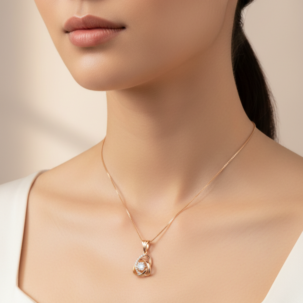 Rosé Orbit Sparkle Necklace