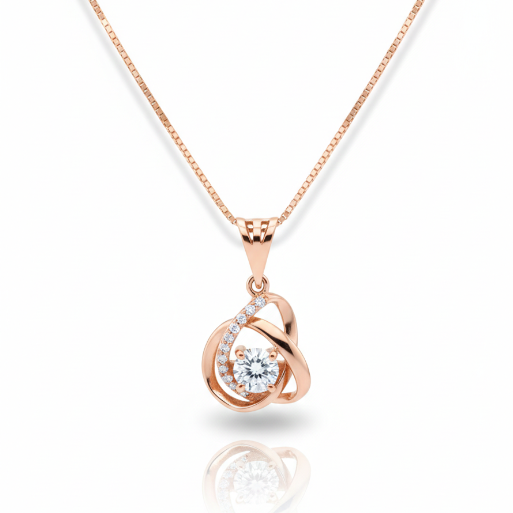 Rosé Orbit Sparkle Necklace