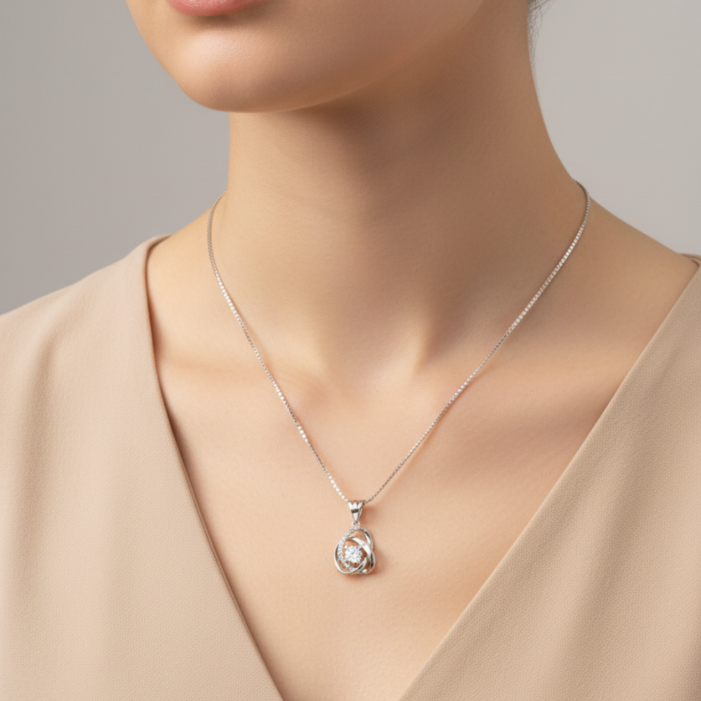 Rosé Orbit Sparkle Necklace
